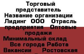 Торговый представитель › Название организации ­ Лидинг, ООО › Отрасль предприятия ­ Оптовые продажи › Минимальный оклад ­ 1 - Все города Работа » Вакансии   . Ростовская обл.,Донецк г.